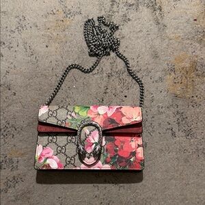 Gucci Floral Crossbody Bag with Chain